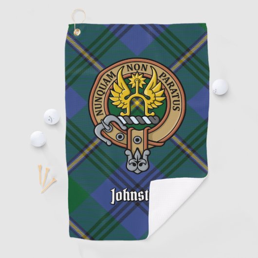Clan Johnston Crest Golf Towel Golfhanddoek (Insitu)