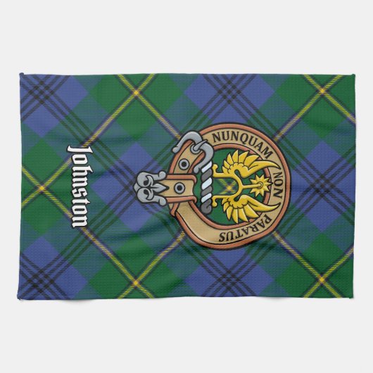Clan Johnston Crest Kitchen Towel Theedoek (Horizontaal)