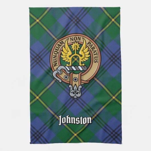 Clan Johnston Crest Kitchen Towel Theedoek (Verticaal)