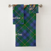 Clan Johnston Crest over Tartan Bad Handdoek (Insitu)