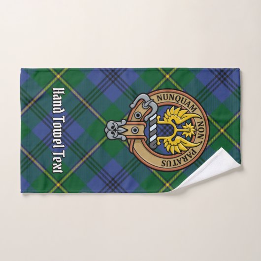 Clan Johnston Crest over Tartan Bad Handdoek (Handdoek)