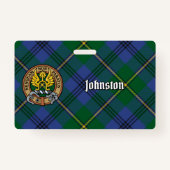 Clan Johnston Crest over Tartan Badge (Voorkant)