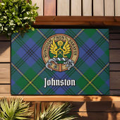 Clan Johnston Crest over Tartan Deurmat