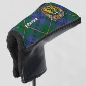 Clan Johnston Crest over Tartan Golfheadcover (3/4 voorkant)