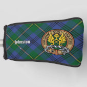 Clan Johnston Crest over Tartan Golfheadcover (Voorkant)