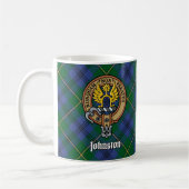 Clan Johnston Crest over Tartan Koffiemok (Links)