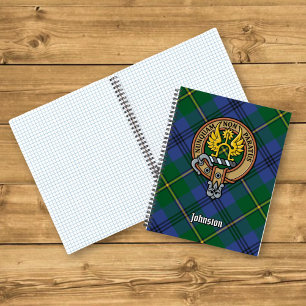 Clan Johnston Crest over Tartan Notitieboek