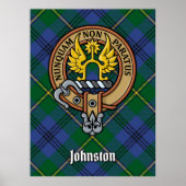 Clan Johnston Crest over Tartan Poster (Voorkant)