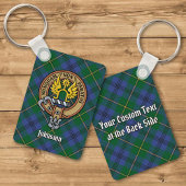 Clan Johnston Crest over Tartan Sleutelhanger