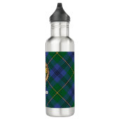Clan Johnston Crest over Tartan Waterfles (Rechts)