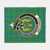 Clan Johnston Schotse ruit Fleece Deken (Voorkant (Horizontaal))