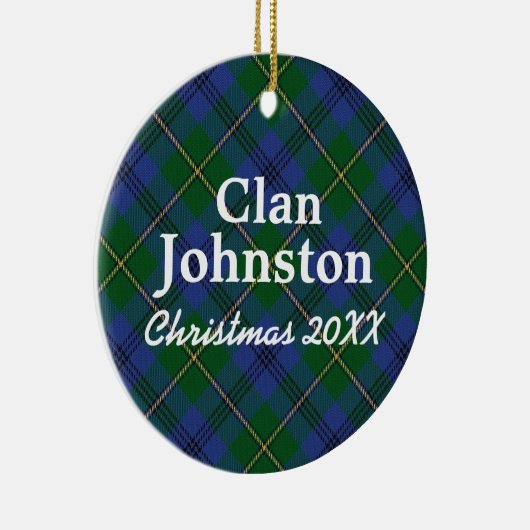 Clan Johnston Scottish Tartan Keramisch Ornament (Rechts)