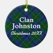 Clan Johnston Scottish Tartan Keramisch Ornament (Voorkant)