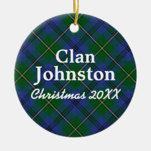 Clan Johnston Scottish Tartan Keramisch Ornament