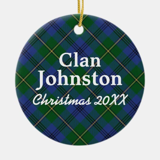 Clan Johnston Scottish Tartan Keramisch Ornament (Voorkant)