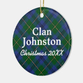 Clan Johnston Scottish Tartan Keramisch Ornament (Links)
