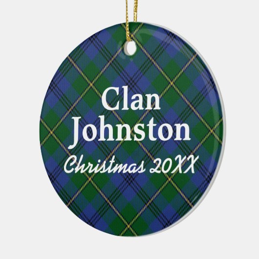 Clan Johnston Scottish Tartan Keramisch Ornament (Links)