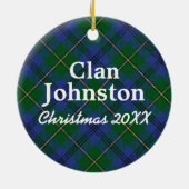 Clan Johnston Scottish Tartan Keramisch Ornament (Achterkant)