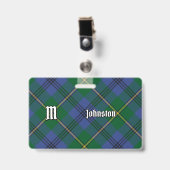 Clan Johnston Tartan Badge (Voorkant met clip)