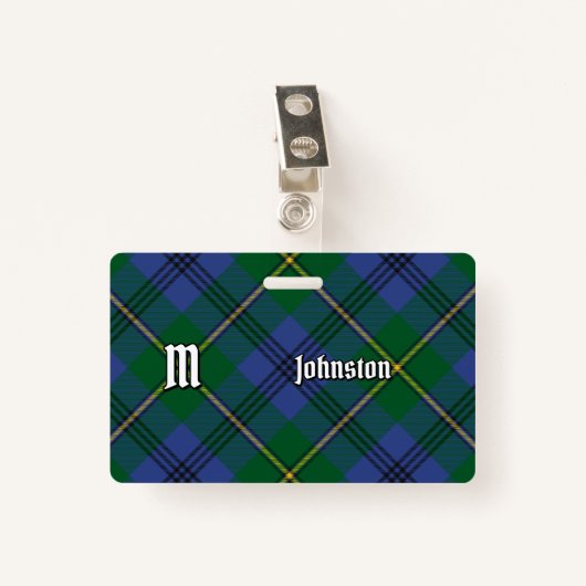 Clan Johnston Tartan Badge (Voorkant met clip)