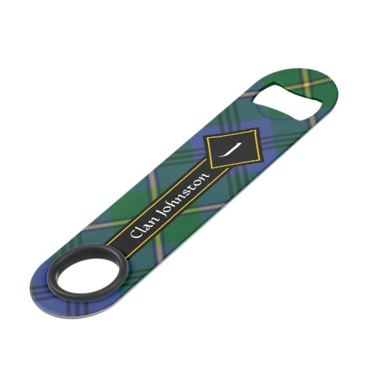 Clan Johnston Tartan Bar Key Speed Flessenopener (Voorkant Gekanteld)