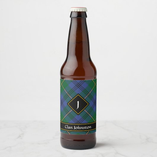 Clan Johnston Tartan Beer Fles Label Bier Etiket (Voorkant)