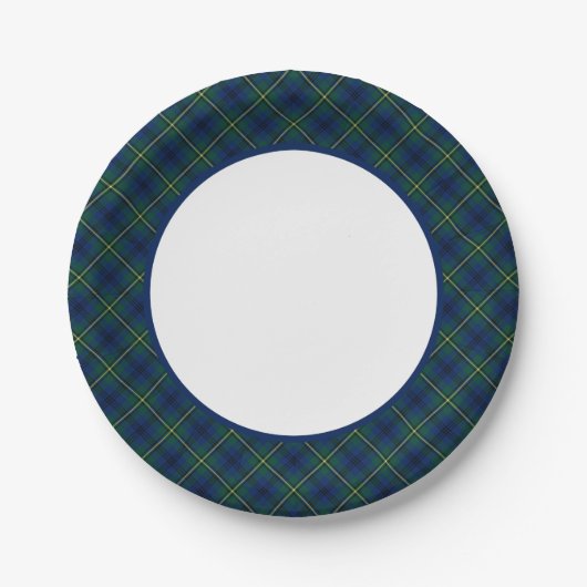 Clan Johnston Tartan Border Papieren Bordje (Voorkant)