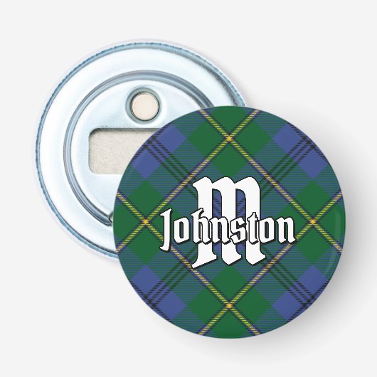 Clan Johnston Tartan Button Flesopener (Voorkant)