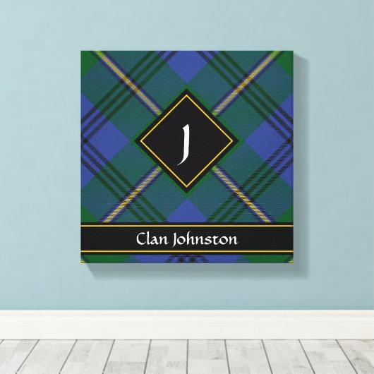 Clan Johnston Tartan Canvas Print (Insitu (Houten vloer))