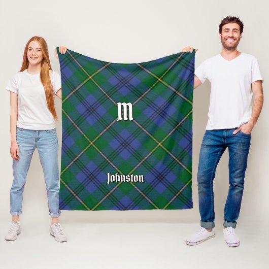 Clan Johnston Tartan Fleece Blanket Deken (In situ)