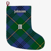Clan Johnston Tartan Kerstmis stoppen Grote Kerstsok (Voorkant)