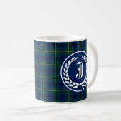 Clan Johnston Tartan Monogram Koffiemok (Voorkant rechts)