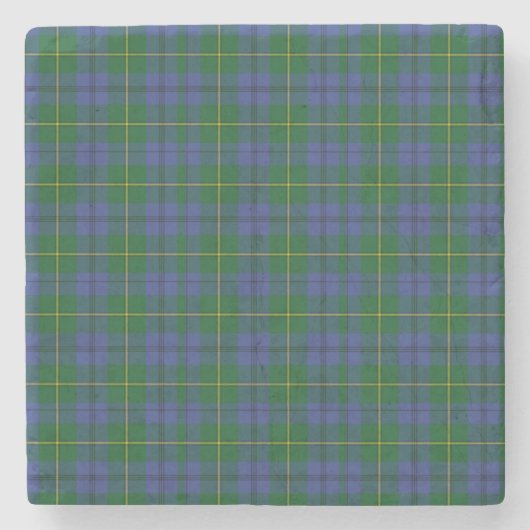 Clan Johnston Tartan Pset Stone Onderzetter (Voorkant)