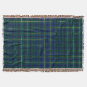 Clan Johnston Tartan Royal Blue en Green Plaid Deken