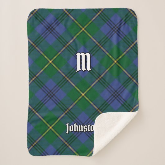 Clan Johnston Tartan Sherpa Blanket Sherpa Deken (Voorkant)