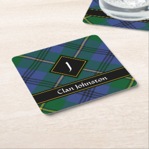 Clan Johnston Tartan Square Paper Onderzetter