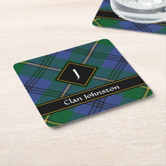 Clan Johnston Tartan Square Paper Onderzetter (Schuin)