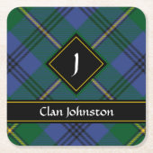 Clan Johnston Tartan Square Paper Onderzetter (Voorkant)