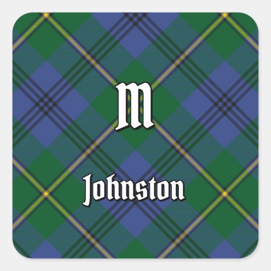 Clan Johnston Tartan Square Sticker (Voorkant)