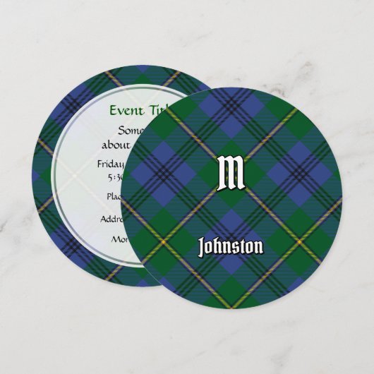 Clan Johnston Tartan Uitnodiging (Voorkant / Achterkant)