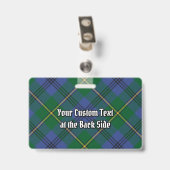 Clan Johnston Wapen over Tartan Badge (Achterkant met clip)