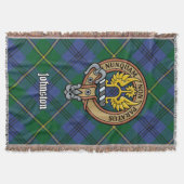 Clan Johnston Wapen over Tartan Deken (Voorkant)
