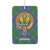 Clan Johnston Wapen over Tartan Luchtverfrisser (Voorkant)