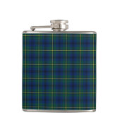 Clan Johnstone Blauw en Groen Schots Tartan Heupfles (Voorkant)