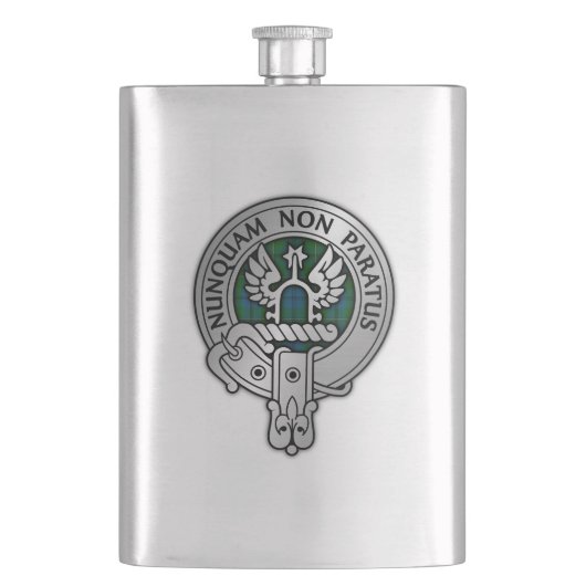 Clan Johnstone Crest & Tartan Flacon (Voorkant)