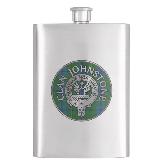 Clan Johnstone Crest & Tartan Flacon (Voorkant)