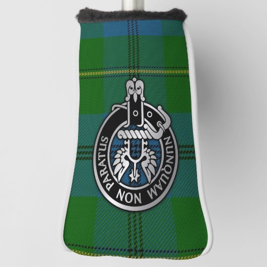 Clan Johnstone Crest & Tartan Golf Head Hoesje Golfheadcover (Draai 90)