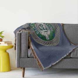 Clan Johnstone Crest & Tartan Knot Deken