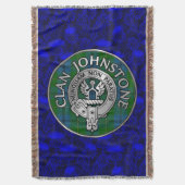 Clan Johnstone Crest & Tartan Knot Deken (Voorkant Verticaal)