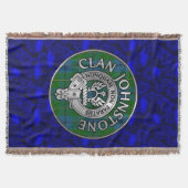 Clan Johnstone Crest & Tartan Knot Deken (Voorkant)